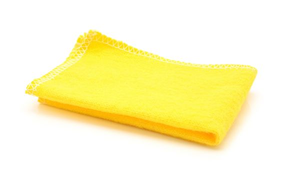 yellow cloth for cleaning on a white background