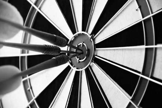 Darts bullseye target close up concept of success