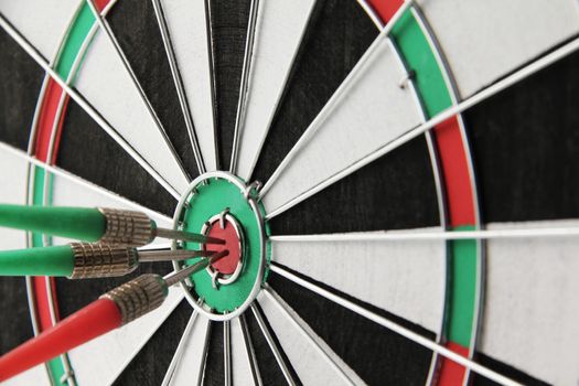 Darts bullseye target close up concept of success