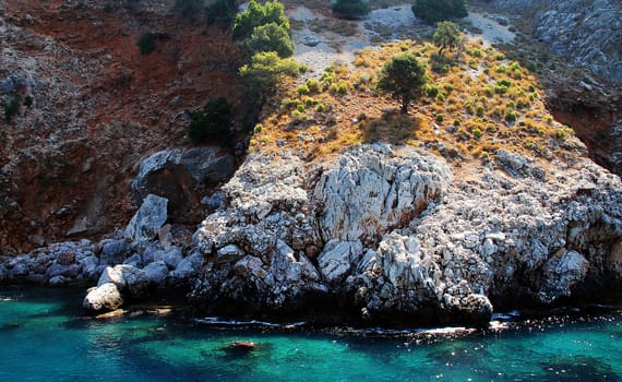 Rocks in the sea beautiful nature landscape background