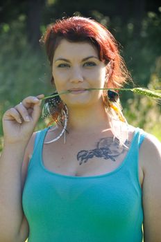 portrait of red  hair woman 