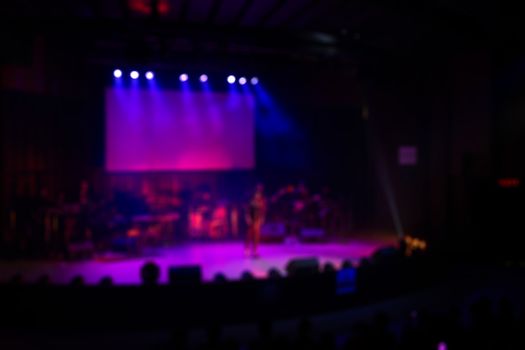 Crowd in front of concert stage Performance, Blur or Defocus as Background