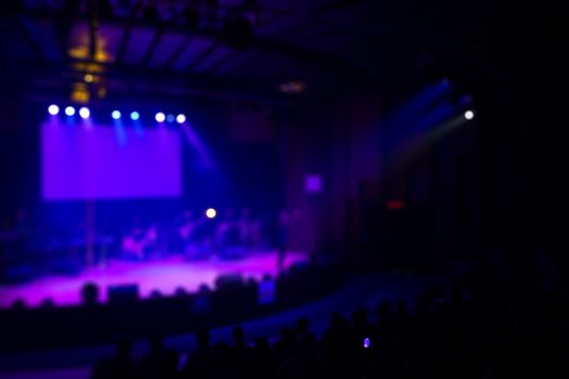 Crowd in front of concert stage Performance, Blur or Defocus as Background