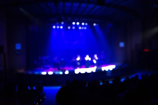 Crowd in front of concert stage Performance, Blur or Defocus as Background