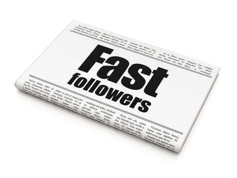 Business concept: newspaper headline Fast Followers on White background, 3D rendering