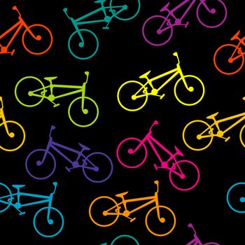 Bicycle colorful seamless background