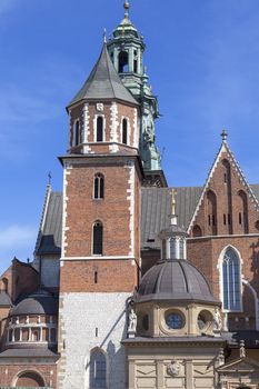 Wawel Cathedral - coronation place of Polish kings- on Wawel Hill,  Krakow, Poland