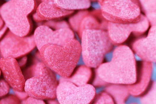 Hearts pink sweets background for valentine day