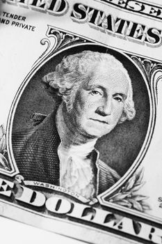 Washington on dollar close up