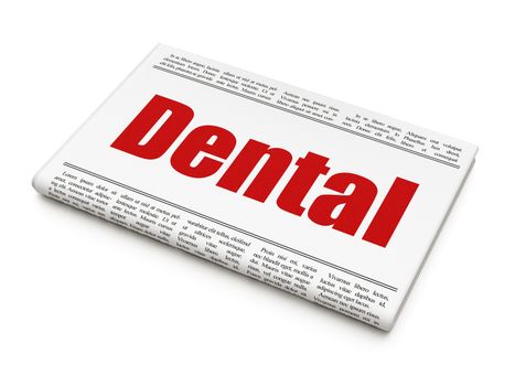 Healthcare concept: newspaper headline Dental on White background, 3D rendering