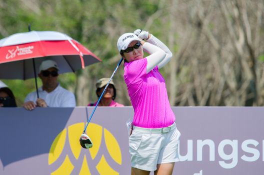 CHONBURI - FEBRUARY 28 : Candie Kung of USA in Honda LPGA Thailand 2016 at Siam Country Club, Pattaya Old Course on February 28, 2016 in Chonburi, Thailand.