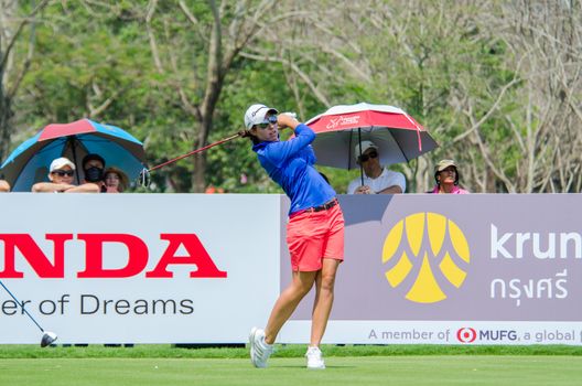 CHONBURI - FEBRUARY 28 : Carlota Ciganda of Spain in Honda LPGA Thailand 2016 at Siam Country Club, Pattaya Old Course on February 28, 2016 in Chonburi, Thailand.