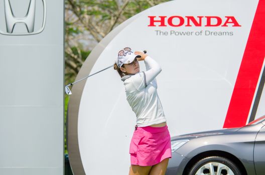 CHONBURI - FEBRUARY 28 : Kim Kaufman of USA in Honda LPGA Thailand 2016 at Siam Country Club, Pattaya Old Course on February 28, 2016 in Chonburi, Thailand.