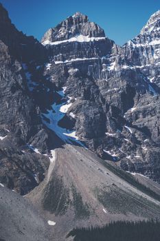 Mountains with rough surface and snow