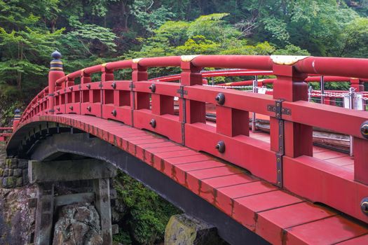 Shinkyo Bridge over the Daiwa River in Nikko Japan