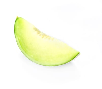shopped green melon isolated on white background