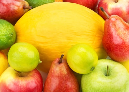 bright background of a variety of fruits