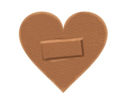 Heart shaped sticking plaster with clipping paths.