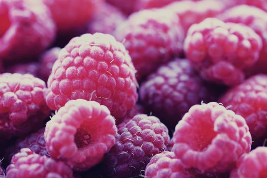 Raspberries tasty food background close up macro photo