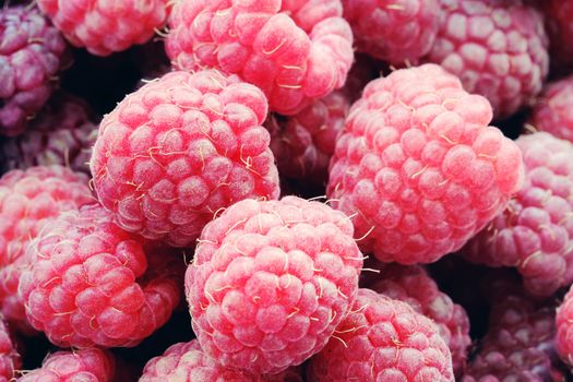 Raspberries tasty food background close up macro photo