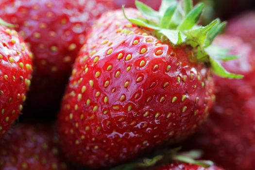 Strawberry food background close up macro photo