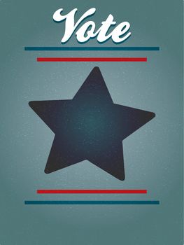 An American themed Vote poster featuring a blue star and plenty of space for text