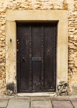 British door in an old village in south of England