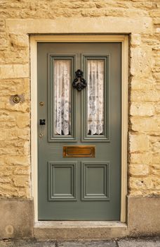 British door in an old village in south of England