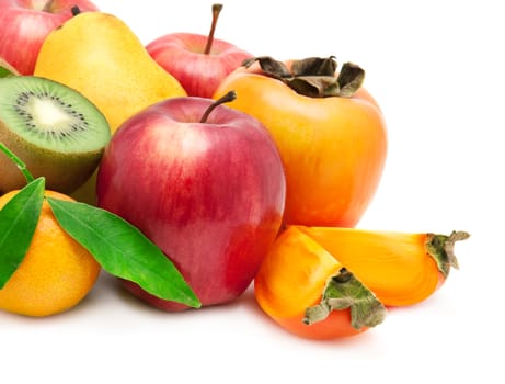 Set of fruits isolated on white background