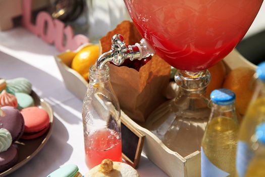 Wedding appetizers. Watermelon melon drink