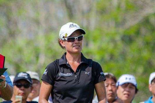 CHONBURI - FEBRUARY 28 : Lee-Anne Pace of South Africa in Honda LPGA Thailand 2016 at Siam Country Club, Pattaya Old Course on February 28, 2016 in Chonburi, Thailand.