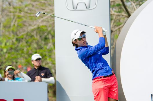 CHONBURI - FEBRUARY 28 : Carlota Ciganda of Spain in Honda LPGA Thailand 2016 at Siam Country Club, Pattaya Old Course on February 28, 2016 in Chonburi, Thailand.