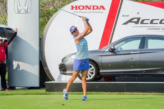 CHONBURI - FEBRUARY 28 : Lexi Thompson of USA champion of Honda LPGA Thailand 2016 at Siam Country Club, Pattaya Old Course on February 28, 2016 in Chonburi, Thailand.