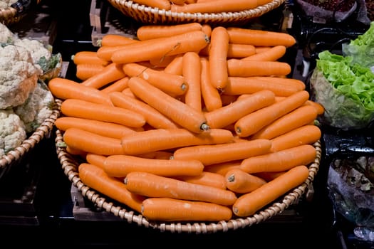 Carrot vegetable in supermarket