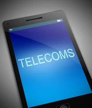 Illustration depicting a phone with a telecoms concept.