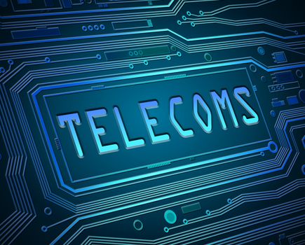 Abstract style illustration depicting printed circuit board components with a telecoms concept.