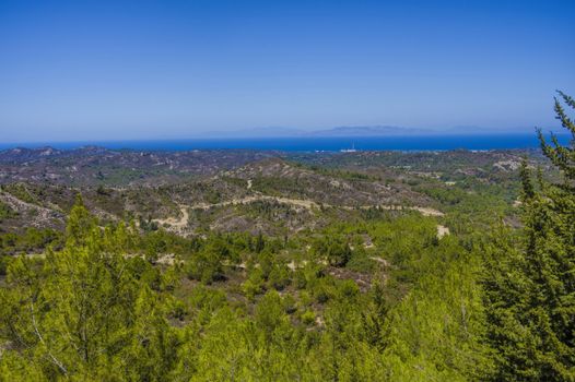 Beautiful summer view of the sea in bright sunlight