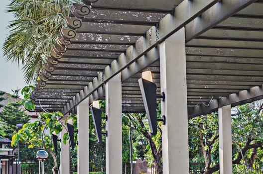 Roof battens in the garden