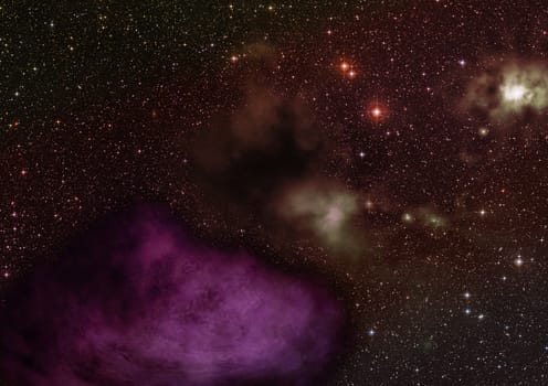 Star field in space a nebulae and a gas congestion. "Elements of this image furnished by NASA".
