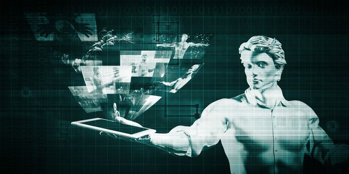 Online Research and Digital Information on Business Tablet