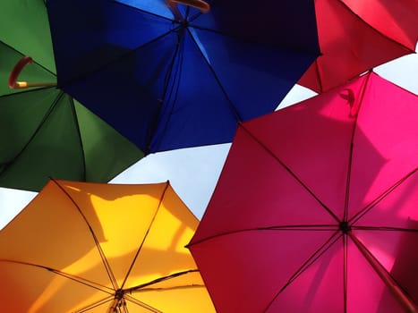umbrella background rainbow many