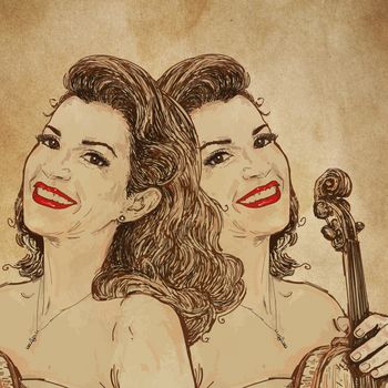 Portrait of a woman with violin