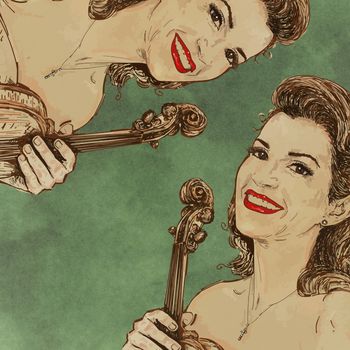 Portrait of a woman with violin
