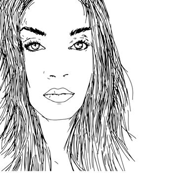 Portrait of a woman with long hair