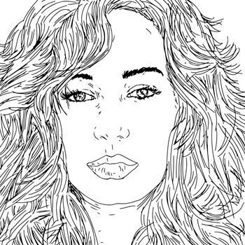 Portrait of a woman with long hair