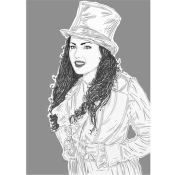 Portrait of a woman with hat and jacket