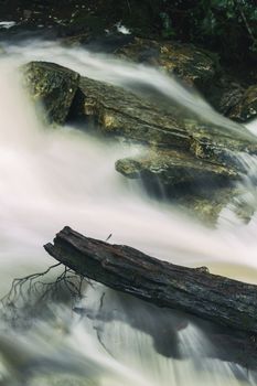 Knyvet Falls in Cradle Mountain, Tasmania after heavy rainfall.