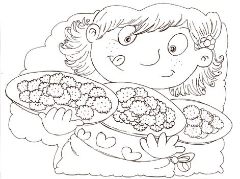 Little girl with biscuits