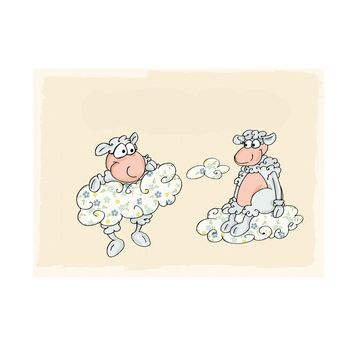 Sheep on clouds