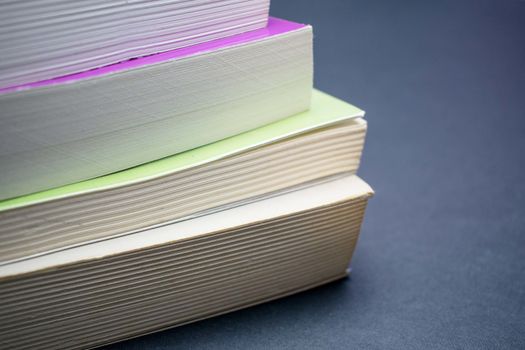 A background with a group of books close up